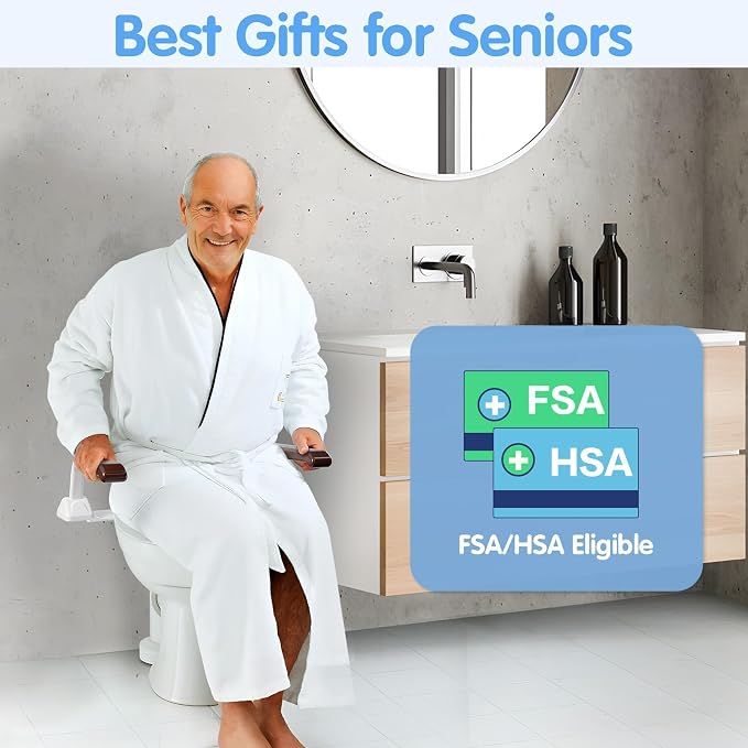 Toilet Safety Rails for Seniors, Heavy Duty Foldable Toilet Support for Seniors, Elderly Toilet Seat Rails with Arms, Toilet Bars for Elderly and Disabled Up to 520LBS, Easy Installation Toilet Frame