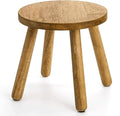 Youeon 12 Inch Round Solid Wooden Step Stool, Non-Slip One Step Stool for Adults, Holds up to 300 Lbs, Portable & Sturdy, Footstool for Bedroom, Bathroom, Kitchen, Easy to Assemble