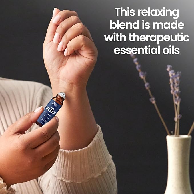 Zen Sleep Essential Oil Roll-On 10 ml - Calming Blend for Serenity & Deep Sleep with Lavender, Rosemary - Easy-to-Use Roller Ball - Nexon Botanics