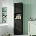 Vongrasig Tall Bathroom Storage Cabinet, 64”H Narrow Storage Unit for Small Spaces, Freestanding Modern Cabinet with Adjustable Shelves for Bathroom, Living Room, Black