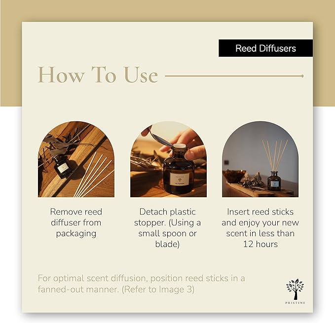 PRISTINE Himalayan Tea/Westin Hotel Inspired Scent Diffuser Refill with Free Reed Stick | Fresh Bergamot/White Tea Room Fragrance Reed Diffusers, Oil & Room Diffusers with Reed | Home Fragrance