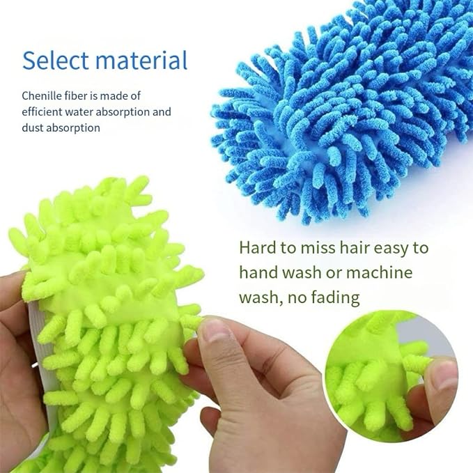 Mop Slippers,Mop Shoes,Dust Duster, Mop Socks for Women Men Kids Foot, Microfiber Reusable for House Office Bathroom Kitchen (Pink-2pairs,One Size)