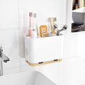 Toothbrush and Toothpaste Holders for Bathrooms Countertop - Detachable 5 Slots Kids Electric Toothbrush Holders Set Wall Mounted with Removable Dividers for Bathroom Decor and Accessories Organizer