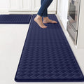 TranquilRelax 2-Piece Anti-Fatigue Kitchen Mats, Cushioned Non-Slip Waterproof Sink & Stove Floor Mats, Comfortable Standing Rug Set for Kitchen, Laundry & Entryway, Blue