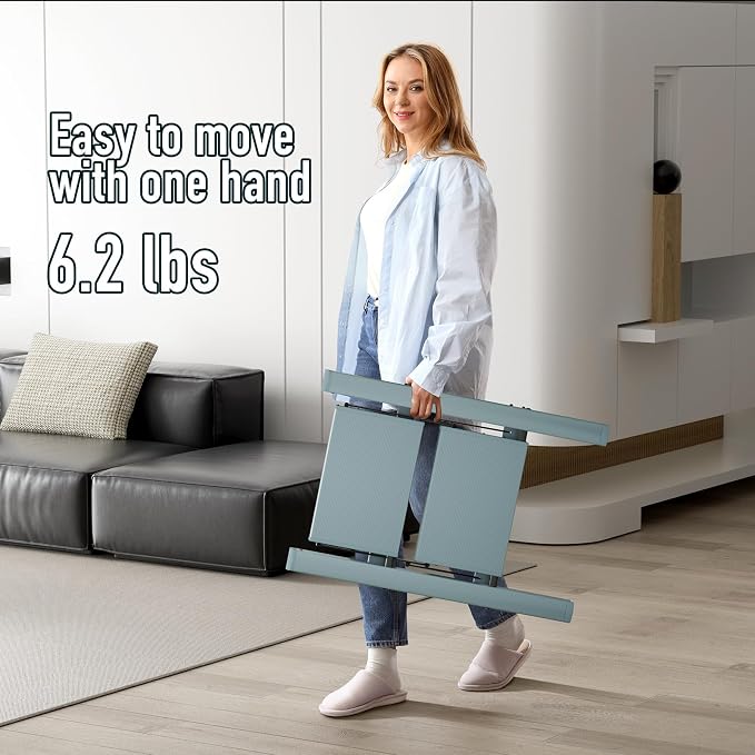 Mayi Plus 2 Step Ladder,Aluminum Folding Step Stool for Adults,Step Ladder with Wide Anti-Slip Pedal,330 lbs Capacity for Home,Office,Kitchen,Library(Blue)