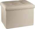 ALASDO Ottoman Storage Ottoman Footrest Stool Foldable Foot Rest Footstool Bench for Living Room 17x13x13inches Beige