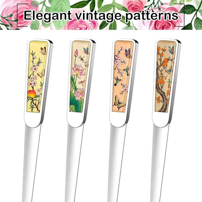 Chuangdi 4 Pieces Letter Opener Knife Fancy Stainless Steel Envelope Openers Slitter Lightweight Mail Opener Tool for Women Men Graduation Gift Office Home School Supplies(Butterfly Style)
