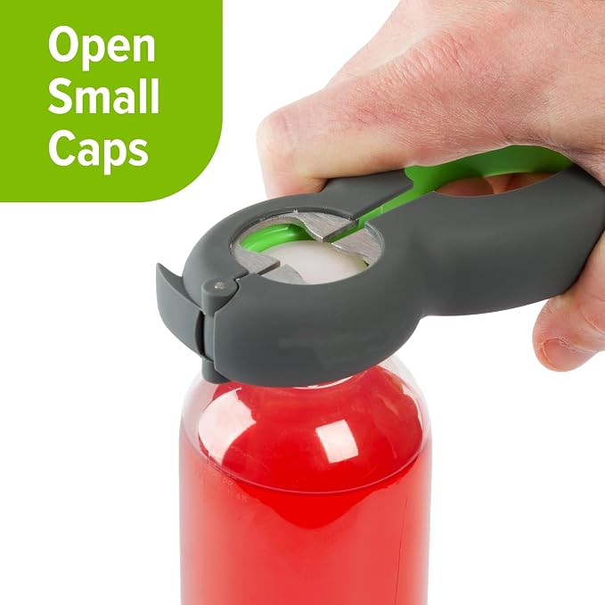6-in-1 Multi Kitchen Opener - Stainless Steel Multi-Use Tool for Opening Bottles, Cans, Jars, Caps, Compact Design