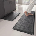 Kitchen Mats for Floor 2 Piece - Anti Fatigue Mats for Kitchen Floor - Non Slip Cushioned Rugs for Standing, Office, Sink, Laundry, Black