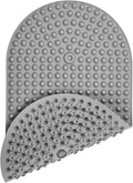 Non Slip Shower Mat 27x15 - Small Oval Bath Mat for Inside Tub, Silicone Bubble Pop It Bathroom Floor Mat with Strong Suction Cups, Quick Dry, Anti Slip Bathtub Mat for Shower, Grey