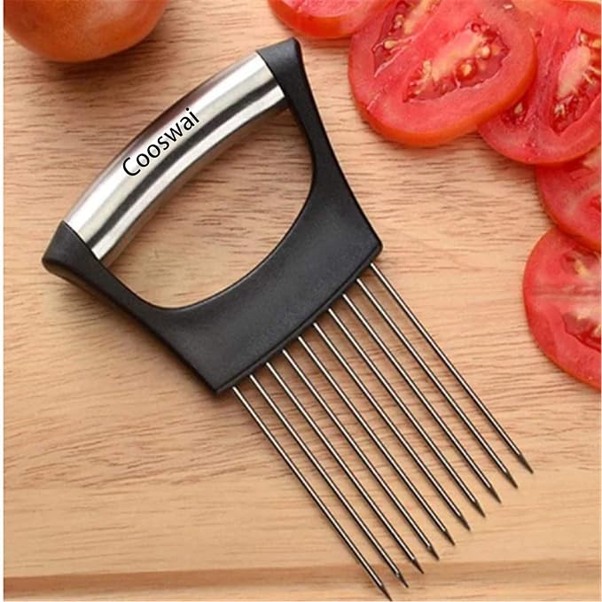 Cooswai Stainless Onion-Holder Slicing-Kitchen Assistant-Vegetable - Upgrade Chopper Slicings Tool, Food Slicing Assistant 1PC