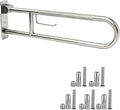 30.3 Inch Toilet Grab Bar, HUAS Brushed Nickel Anti Slip Bathroom Toilet Safety Rails, U Shaped Flip-Up Handicap Grab Bars w/Paper Holder, Stainless Steel Support Handrail for Elderly Disabled Senior