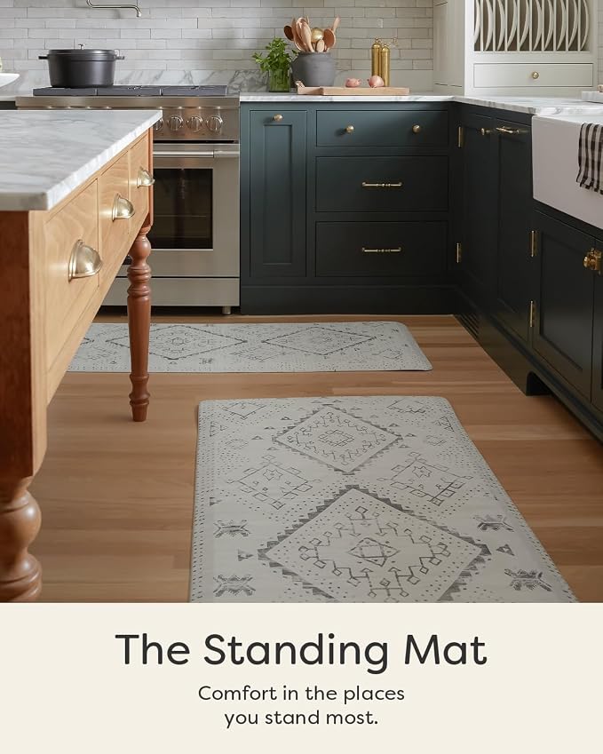 House of Noa Nama Standing Mat – Anti-Fatigue Kitchen Mats for Floor, Cushioned & Non-Slip Kitchen Comfort Mat for Standing, Thick Foam Anti-Fatigue Mat for Kitchen & Workspaces, Ula Avalon 22" x 72"