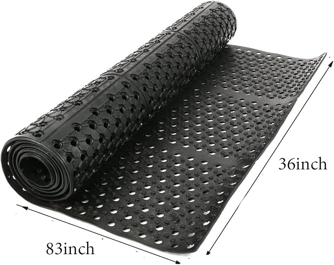 tonchean Rubber Floor Mat with Drainage Holes 83x36x0.4in Commercial Anti-Fatigue Rubber Mat with Non-Slip Backing Heavy Duty Drainage Floor Mats for Commercial Restaurant Kitchen Bar Use Wet Area