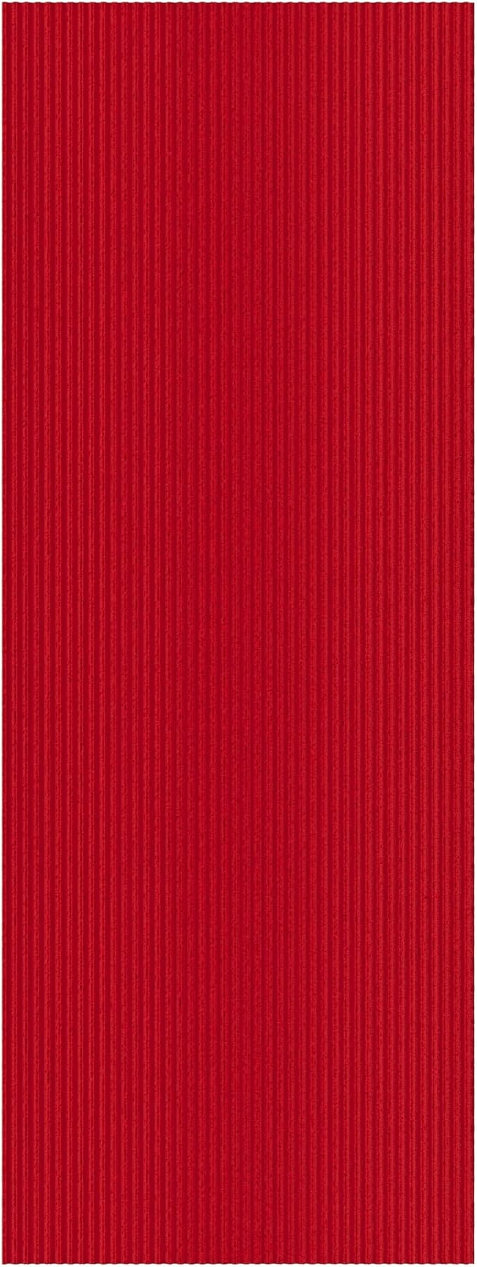 Ottomanson 2' x 16' Hallway Runner with Scraper Pile - Extra Durable Non-Slip Rug Mat for Indoor & Outdoor Use - Ideal for Kitchen, Entryway, Patio & Garage - High-Traffic Carpet, Red