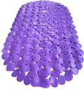 “Pebbles” Non-Slip Bathtub & Shower Mat 27”x14” Oval - Non-Toxic - Safe, Clean, Machine-Washable, Superior Grip & Drainage, Vinyl, for Smooth Floors ONLY, Opaque Purple