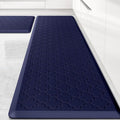 Kitchen Mat [2 PCS] Cushioned Anti-Fatigue Floor Mat Water Resistant Non-Skid Kitchen Mats and Rugs Ergonomic Comfort Foam Kitchen Rugs Standing Mat for Floor Office Sink (Blue,20"x30"+20"x60")