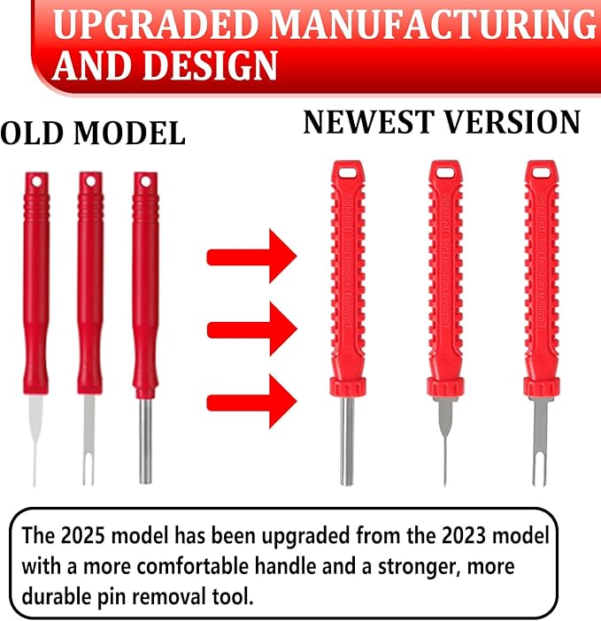 41 Pcs Terminal Pin Removal Tools with Blow-Molded Case - Electrical Pin Removal Tools Automotive Depinning Tool Kit for Automotive & Household Devices Most Connector, Red