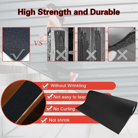 S&X Anti Slip Tape 24" x 40 FT Wide Non Skid Roll – High Traction Grip Tape Friction Abrasive Adhesive for Stairs Steps Ramps Boats Outdoor Waterproof