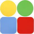 4pcs Rubber Jar Opener, Rubber Bottle Opener Pads Non-Slip Texture Jar Lid Remover for the Elderly or Users with Weak Hands (Red & Blue Square and Yellow & Green Circle)