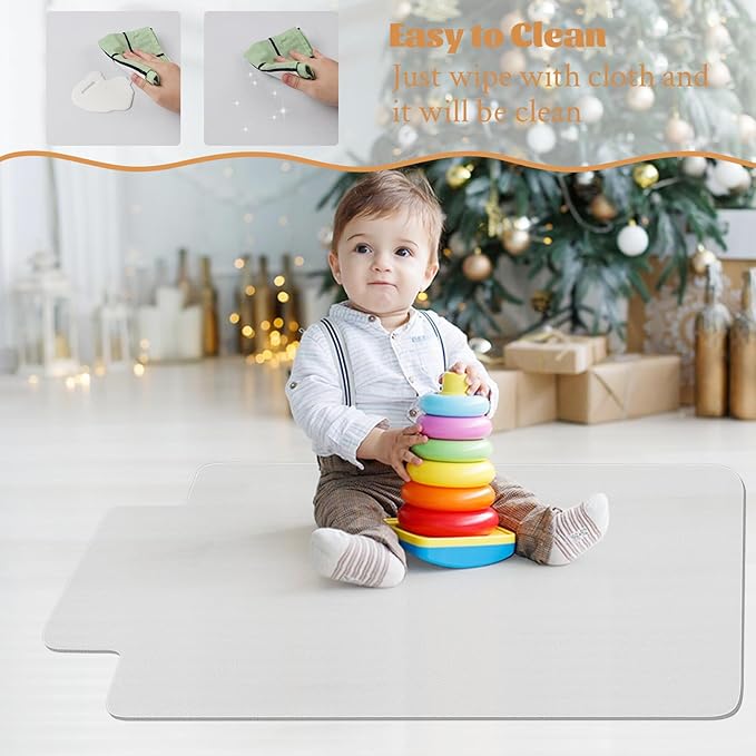 KMAT Office Chair Mat,Easy Glide Hard Wood Tile Floor Mats,Chair Mat for Home Office Rolling Chair,Heavy Duty Floor Protector -36"x48" with Lip