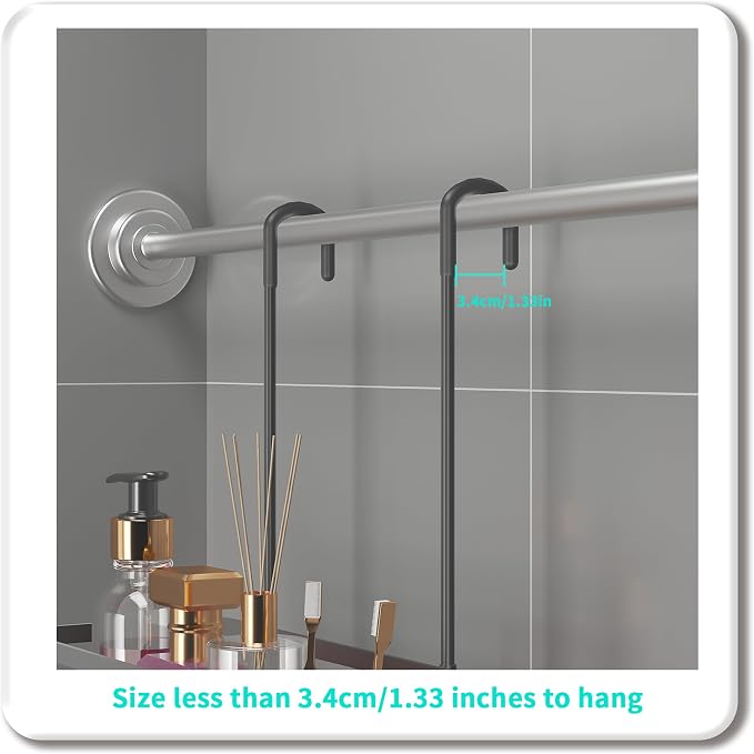 HapiRm Hanging Shower Caddy Organizer - No Drilling Shower Organizer with Inclined Shelf, Rustproof & Waterproof 304 Stainless Steel Bathroom Caddy - Black