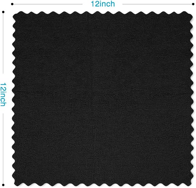 Orighty Microfiber Cleaning Cloth, 400 Pack Highly Absorbent Cleaning Rags, Household Cleaning Supplies, Reusable Microfiber Towels Lint Free Cloths for House, Kitchen, Car Care, 12x11 inch, Black