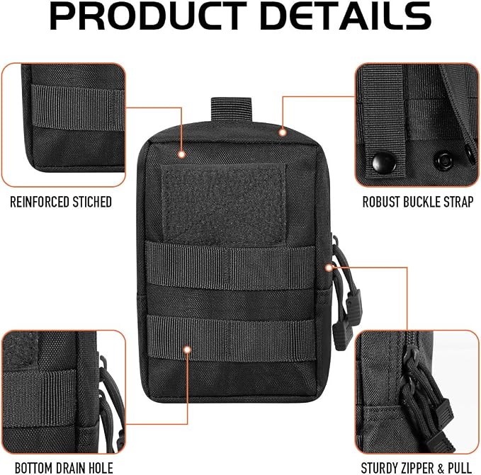 4-Pack Molle Pouch Tactical Molle Pouches Compact Utility EDC Waist Bag Pack