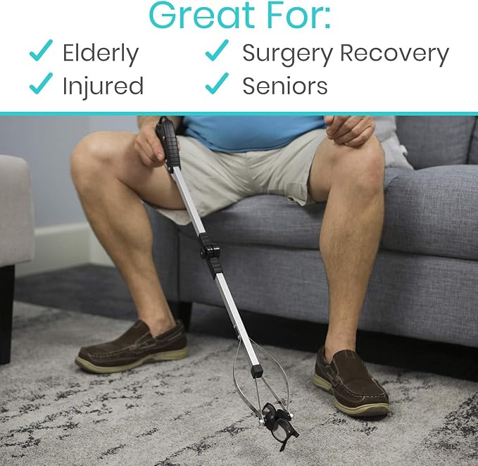 Vive Foldable Suction Reacher Grabber Tool for Elderly (1) - 32 Inches Long Reach Grabber Claw - Pick Up Grab Tool - Reachers for Disabled & Seniors Heavy Duty - Trash, Garbage, Cups Picker Assist
