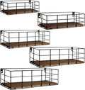 Fixwal Hanging Floating Shelves, 5 Sets of Mounted Shelves for Storage, Wall Shelf for Bathroom, Living Room, Bedroom, Kitchen (Carbon Black)