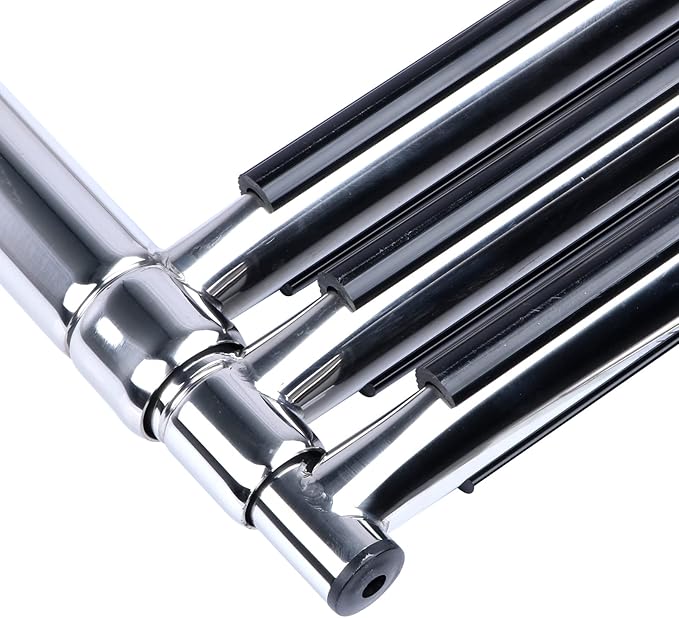 3 Step Boat Ladder, 304 Stainless Steel Telescoping Folding Pontoon Boat Ladder Dock Swim Ladder for Marine Boat Yacht