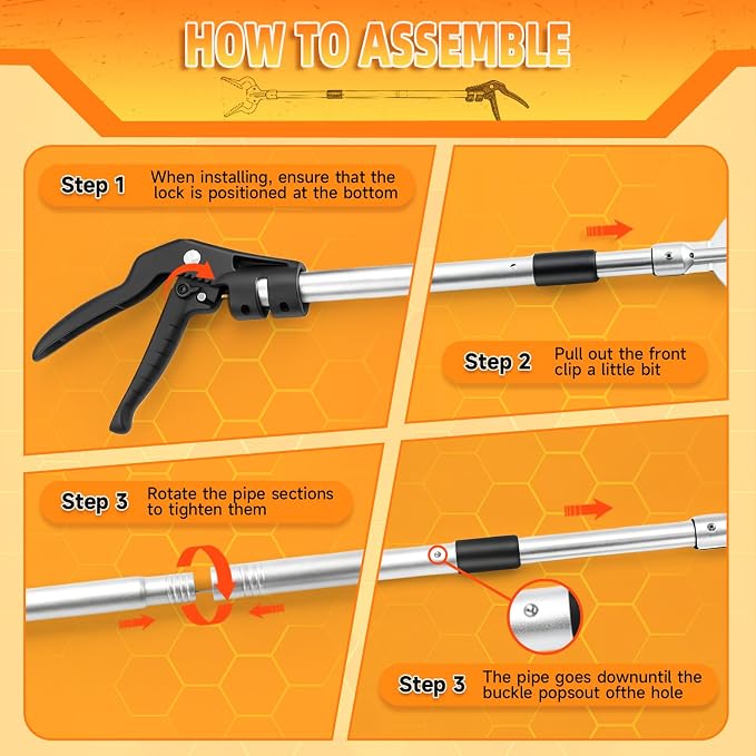 Heavy Duty Reacher Grabber Pickup Tool,38inch Short Fireplace Fits Grabber Reacher Tool Aluminum Alloy Trash Picker Wide Jaws Hollow Wood Grabber Tool Log BBQ Tongs with Study Durable Handle