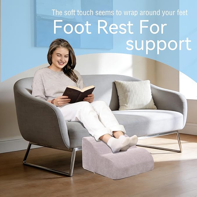 Foot Rest for Under Desk at Work.Multifunctional 3-Tier Foot Stool,with Washable Footrest.for Under Desk,Office Chair Gaming Chair & Sofa,Leg Elevation Pillow,Supports Posture-Light Grey