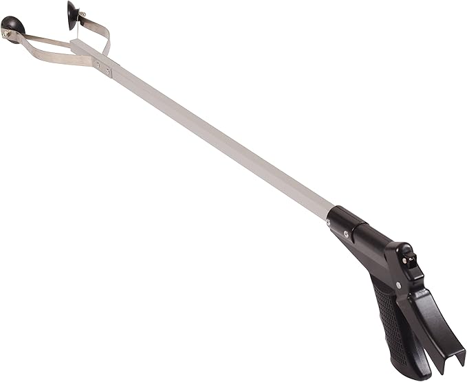 DMI Reacher Grabber Tool for Elderly, Disabled or After Surgery Recovery, Claw Grabber, Reaching Assist Tool, Trash Picker, Hand Gripper, Arm Extension, 33 Inches, Non Folding, Suction Claw