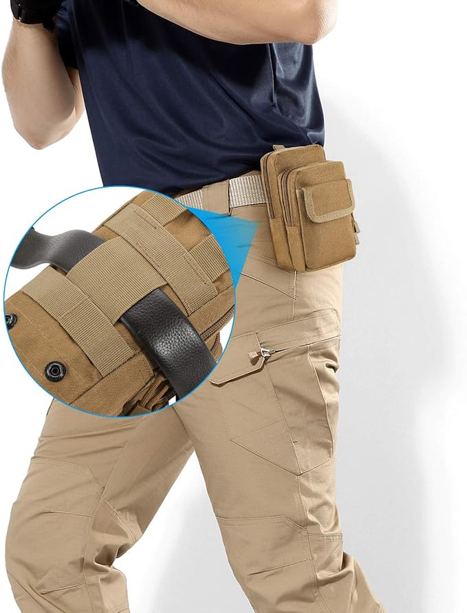FRTKK 2 Pack Molle Pouches - Tactical Compact Water-Resistant EDC Pouch Bag Small Utility Pouch