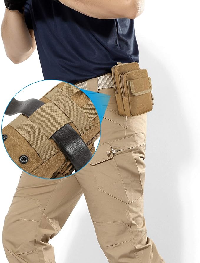 FRTKK 2 Pack Molle Pouches - Tactical Compact Water-Resistant EDC Pouch Bag Small Utility Pouch
