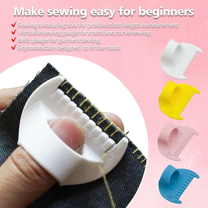 Edge Sewing Lockranding Tool - 2025 New Edge Stitch Lock and Sewing Gauge, 3/4mm Sewing Templates, for Even Stitches, DIY Sewing Machine Kit Also Suitable for Machine Sewing.