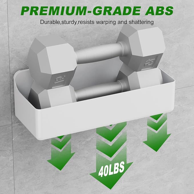Adhesive Shower Caddy 6 Pack Rustproof Shower Shelves for Inside Shower No Drilling Bathroom Organizers and Storage Rack with Soap Holder Clear