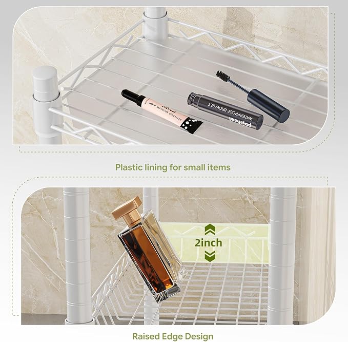 Simple Trending 4 Tier Over The Toilet Storage Rack, Bathroom Organizers and Storage Over Toilet with Adjustable Shelf and Basket, White