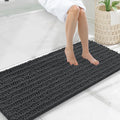 Smiry Bathroom Rugs Mat 47x20, Extra Soft Absorbent Chenille Bath Rugs, Non Slip Rubber Backing Machine Washable Quick Dry Bath Mats for Bathroom Floor, Tub, Shower, Home Decor Accessories, Dark Grey