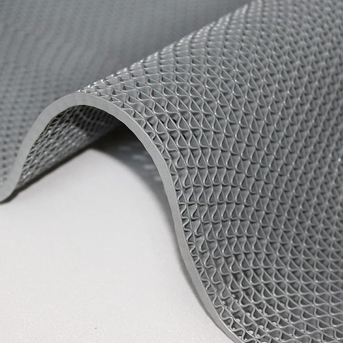 Drainage Non Slip Mats 3'x10' Heavy Duty Commercial Floor Mat Mesh Hollow Door Mat Roll for Swimming Pool Bathroom Kitchen Garage Indoor Outdoor Wet Area,Gray/Grey,0.9×3M/3×10FT