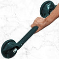 Heavy Duty Grab Bar with Large Suction Cups for Shower and Bathtub, Easy Tools-Free Installation & Removal, Safety with Compression Loss Warning, Useable on Diffrent Surfaces (Black, 19 Inches)