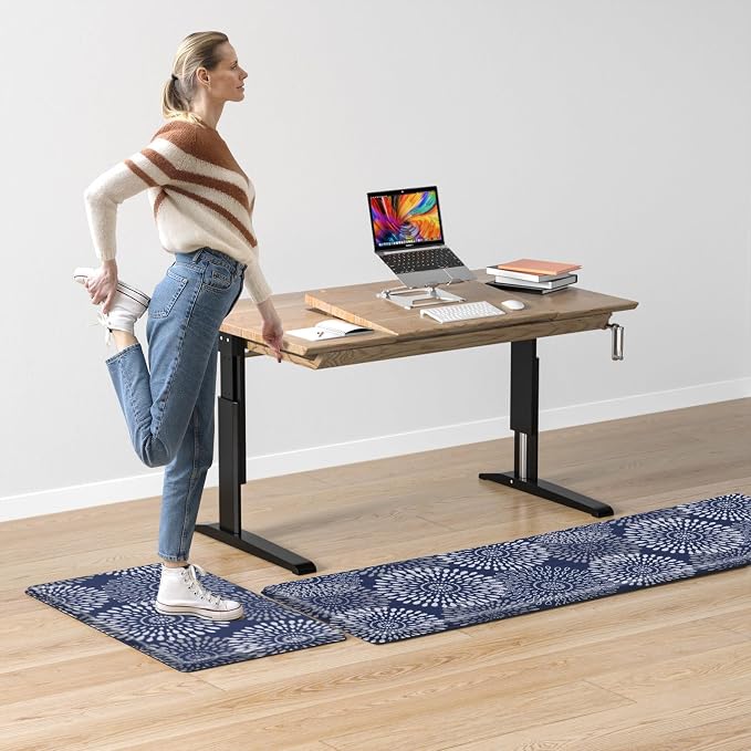 LuxStep Kitchen Mat Cushioned Rugs Anti-Fatigue Mats for Kitchen Floor,Waterproof Non-Slip Mats and Rugs Set for Office,Floor,Laundry 17.3"×30"+17.3"×70",Blue
