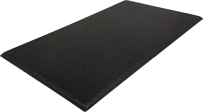 Amazon Basics Anti-Fatigue Standing Mat, Non-Slip, Cushioned, Stain Resistant Comfort Mat for Home, Office and Standing Desk, 20" x 36" x 0.6", Geometric, Black, 5-Pack
