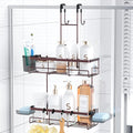 Aitatty Over the Door Hanging Shower Caddy: Rustproof Hanging Organizer over the Door - No Drilling Bathroom Rack for Inside Shower Bronze