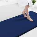 Smiry Memory Foam Bath Mat 40x24, Extra Soft and Absorbent Bathroom Mats, Non Slip Washable Carpet for Floor, Shower and Tub, Navy Blue