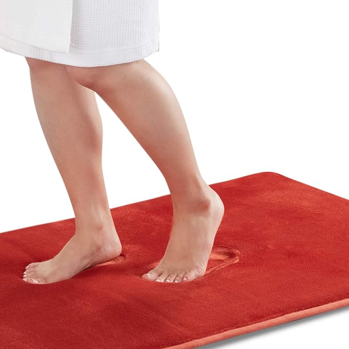 Memory Foam Bath Mat Non Slip Absorbent Super Cozy Velvet Bathroom Rug Carpet (24 inches X 48 inches, Autumn Glaze)