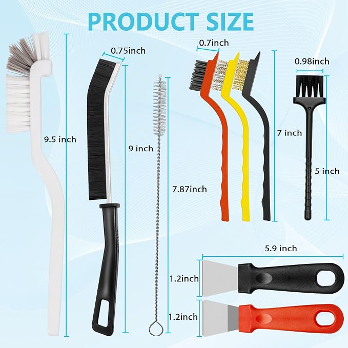 15PCS Crevice Cleaning Brush, Hard Bristle Grout Scrub Brushes, Multifunctional Gap Detail Cleaning Tools for Bathroom, Kitchen, Window Sill, Tile Corners & Household Deep Cleaning