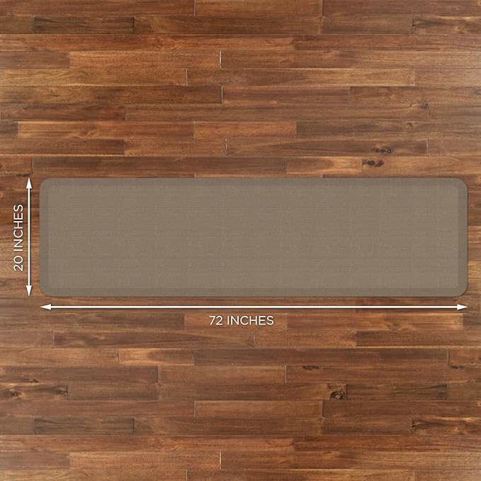 GelPro Ergo-Foam Cushioned Anti-Fatigue Standing Kitchen Floor Mat, Padded Stain-Resistant, Waterproof, Non-Slip Comfort Padded Desk/Office Mat - 20" x 72", Grasscloth Pecan