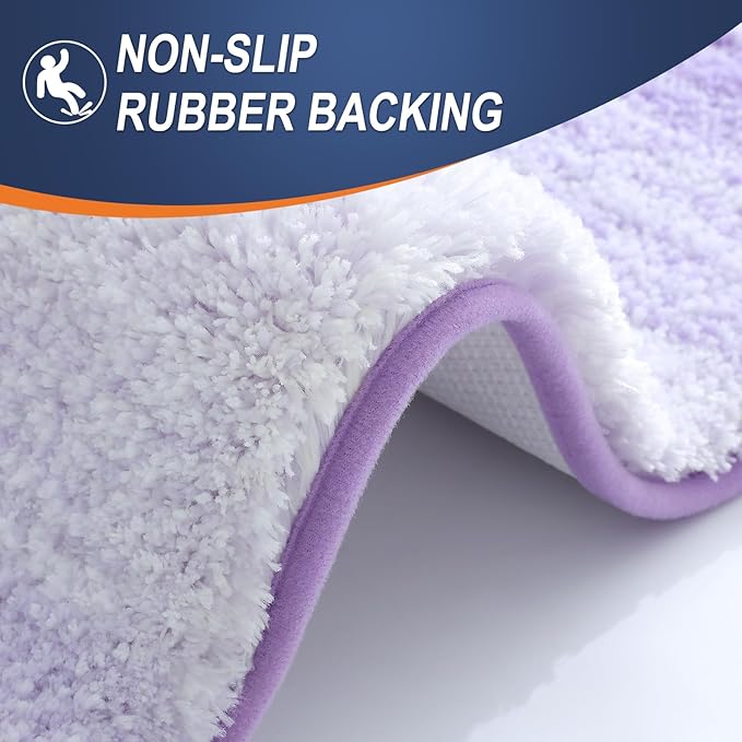 OLANLY Large Bathroom Rugs Mat 45x27, Extra Soft Absorbent Microfiber Bath Rug, Rubber Backing, Quick Dry, Washable Bath Mats for Bathroom Floor, Tub and Shower, Home Decor Accessories, Light Purple
